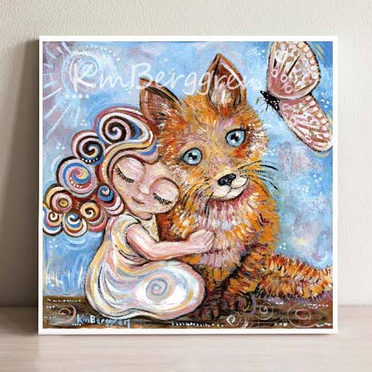 Confiance par la vulnérabilité - Impression artistique Petite fille et renard pour la vente par Katie m. Berggren art & design, LLC