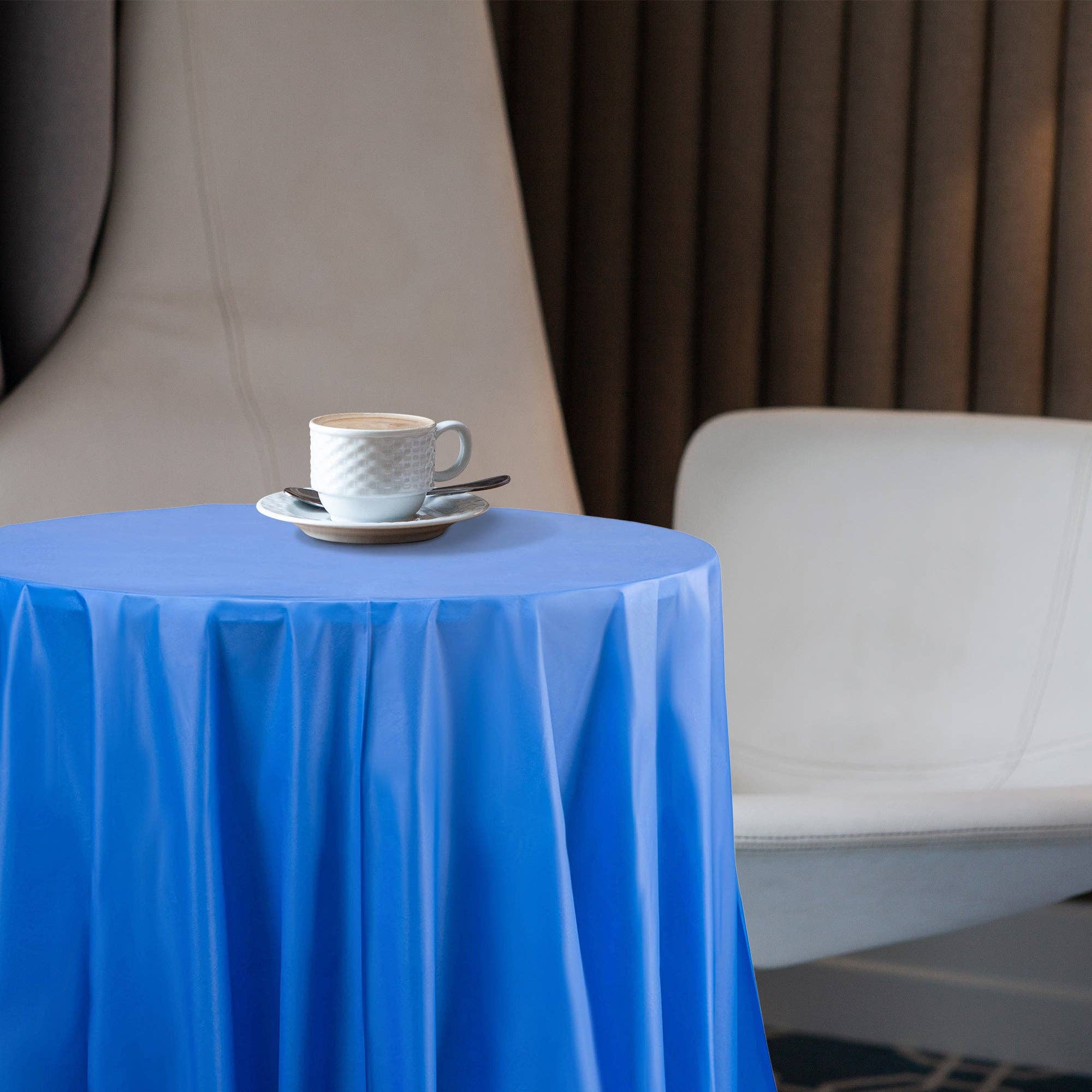 Smarty had a Party – wholesale Disposable table cover/runner – 84" Navy Round Plastic Tablecloths - 96 pcs6