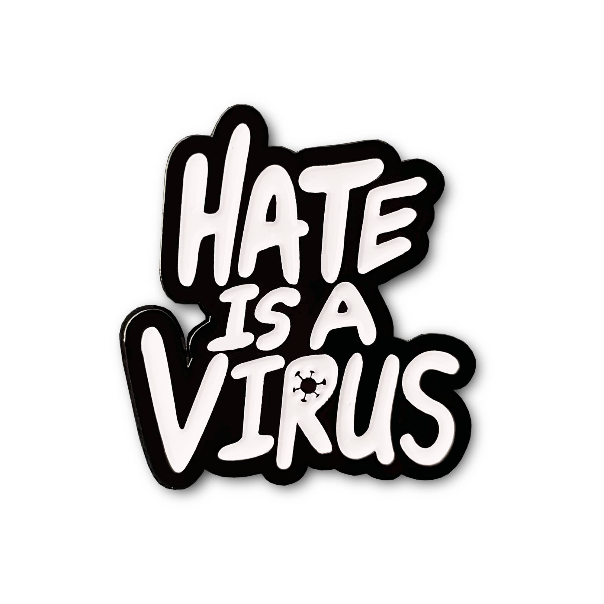 On Point Pins – wholesale Lapel pin/button – Stop Asian Hate | Hate is a Virus Lapel Enamel Pin Charity1