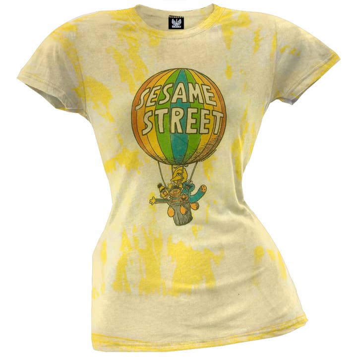 Official Store - Wholesale Screen Printed T-Shirt - Women's - Sesame Street - Balloon Women's Juniors T Shirt