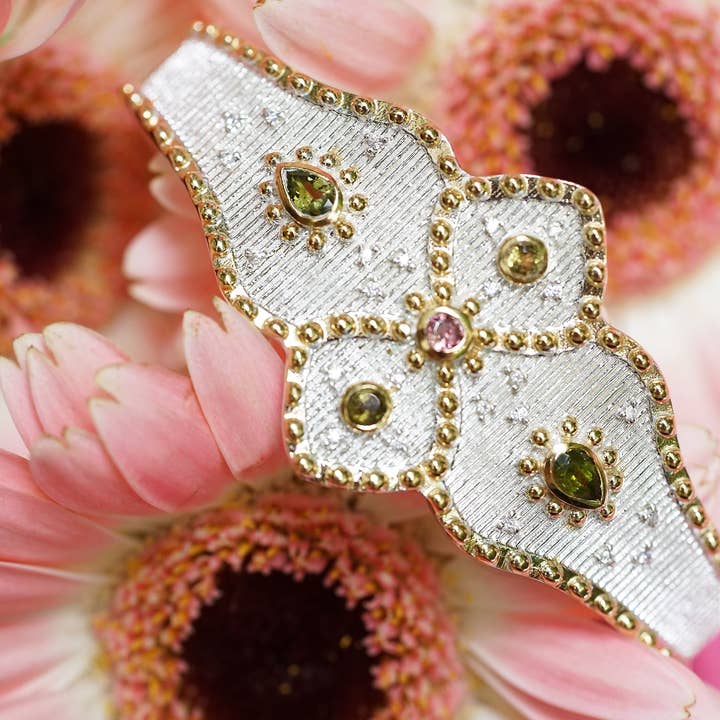 DIAPERIS - Wholesale Charm/Dangle Bracelet - ALTHEA SILVER BRACELET GREEN TOURMALINES1