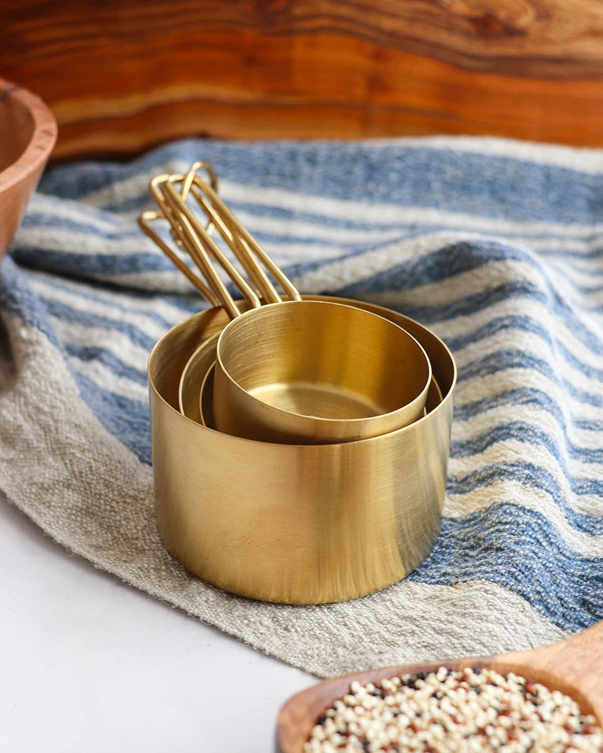 Magnifique Hearts - Wholesale Measuring Cup - Gold Color Stainless Steel Measuring Cups,4pc Set for Baking3