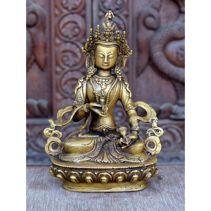 Estátua de Bronze Puro Vajrasattva com Acabamento Antigo por atacado de Art Of Tibet