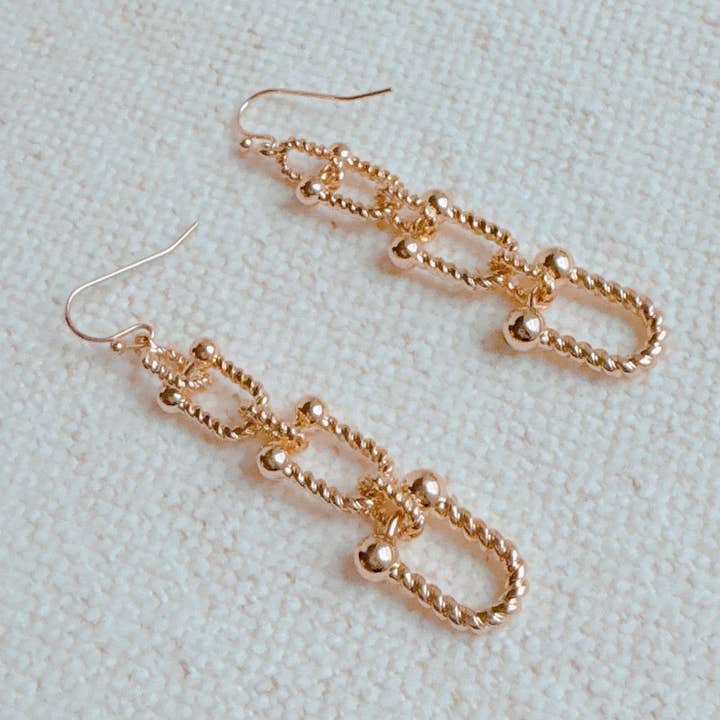 Cabled U Chain Drop Earrings for wholesale by Ellison+Young