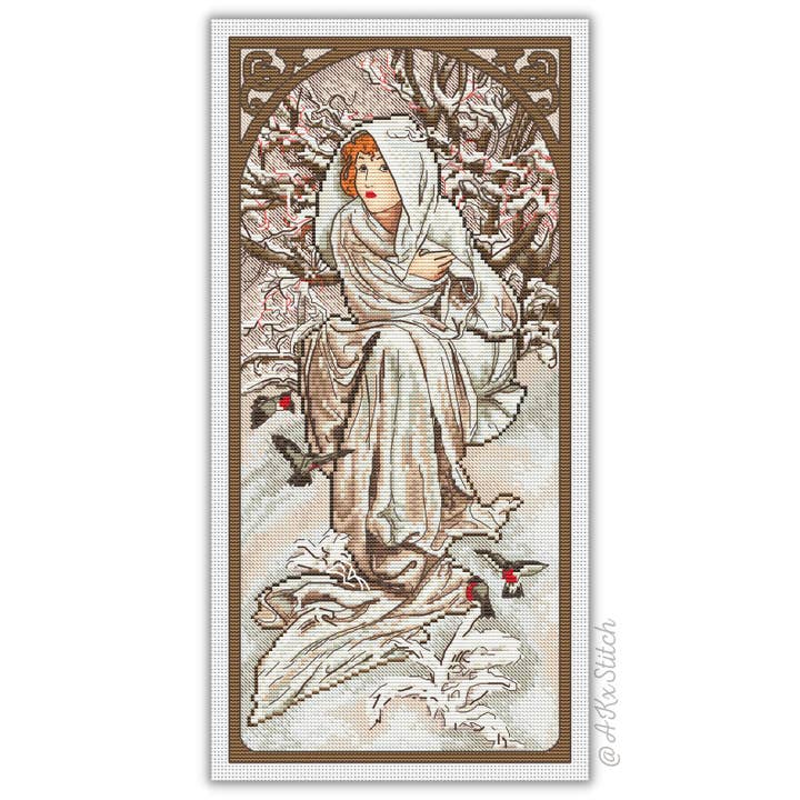 Kit point de croix Winter Woman pour la vente par AKxStitch
