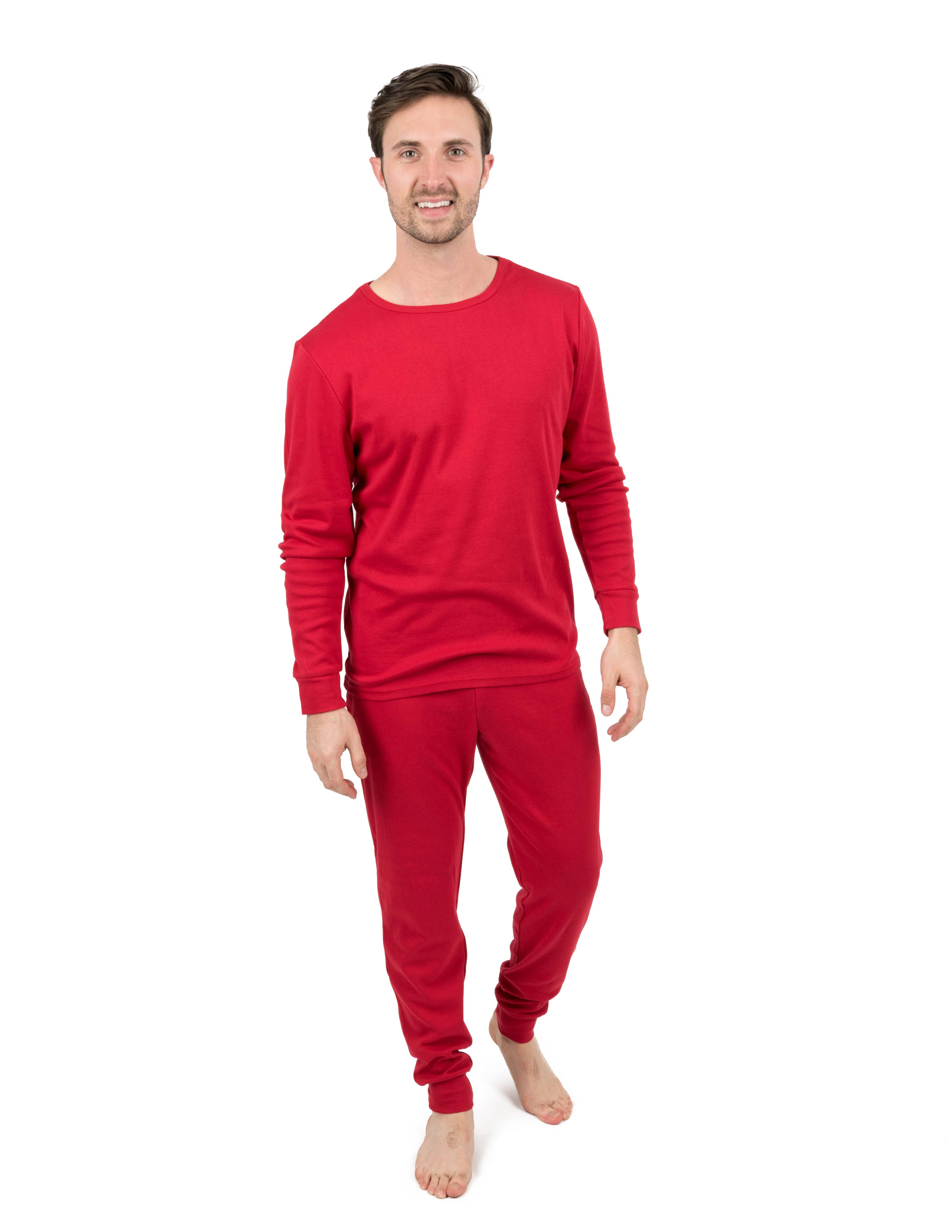 Leveret Pajamas - Wholesale Sleepwear Set - Men's - Mens Two Piece Cotton Pajamas Solid19