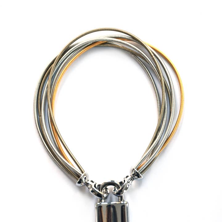 Sea Lily - Wholesale Charm/Dangle Bracelet - Multi-Silver,Gold,Bronze Wire Bracelet With Lock - L31K-BR2