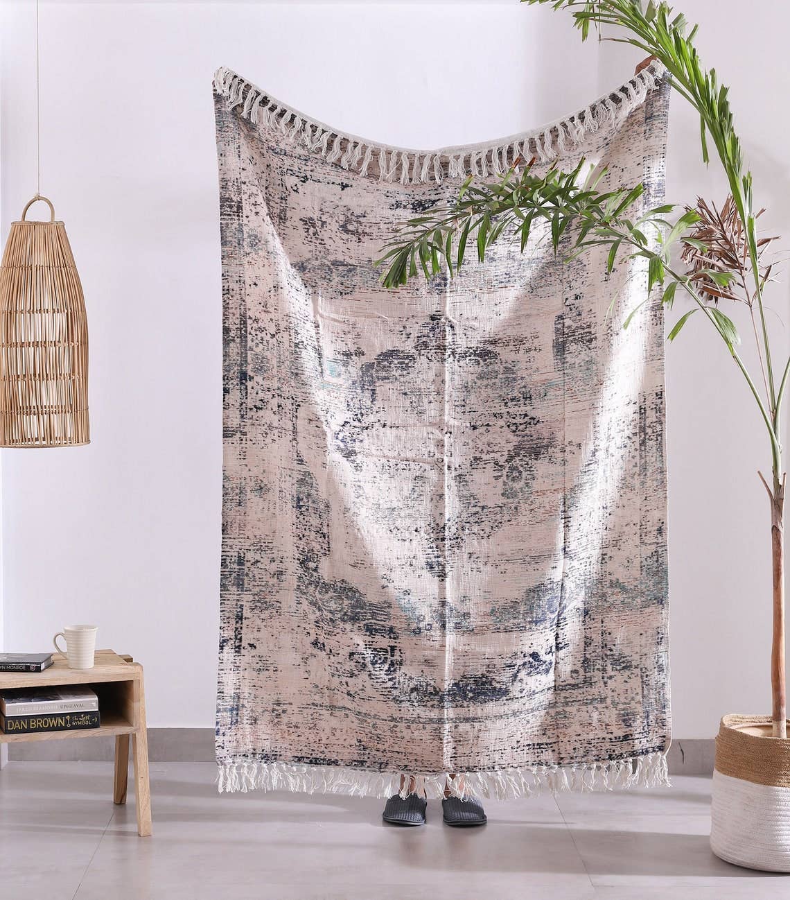 Linen Connections - Wholesale Throw blanket - Luxury Rustic Cotton Wool Throw Rug - White