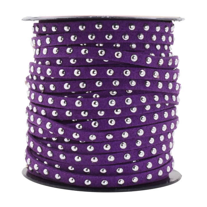 Mandala Crafts - Wholesale Craft supplies - 5mm Studded Faux Suede Cord Rope for Jewelry Making17