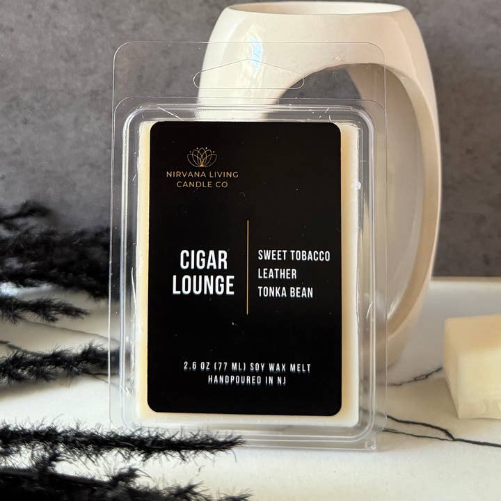 CIGAR LOUNGE WAX MELT for wholesale by Nirvana Living Candle Co