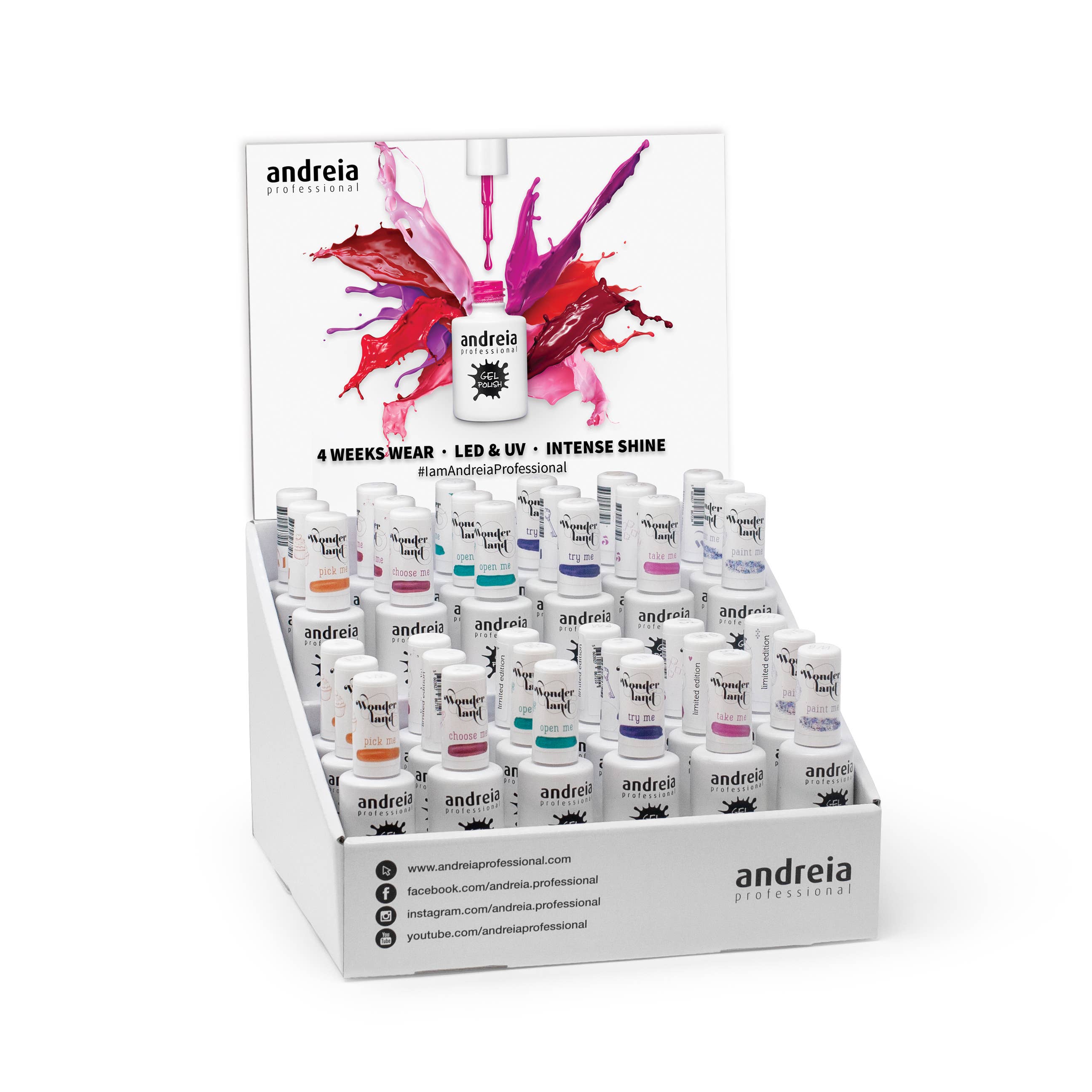 Andreia Professional - Wholesale Nail Polish - Gel Polish Display Stand with 12 Best Selling Shades x 6un
