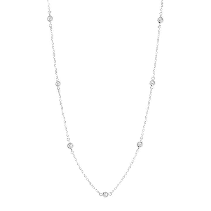 White Silpada Allium Necklace with Cubic Zirconia in Silver for wholesale on Faire1