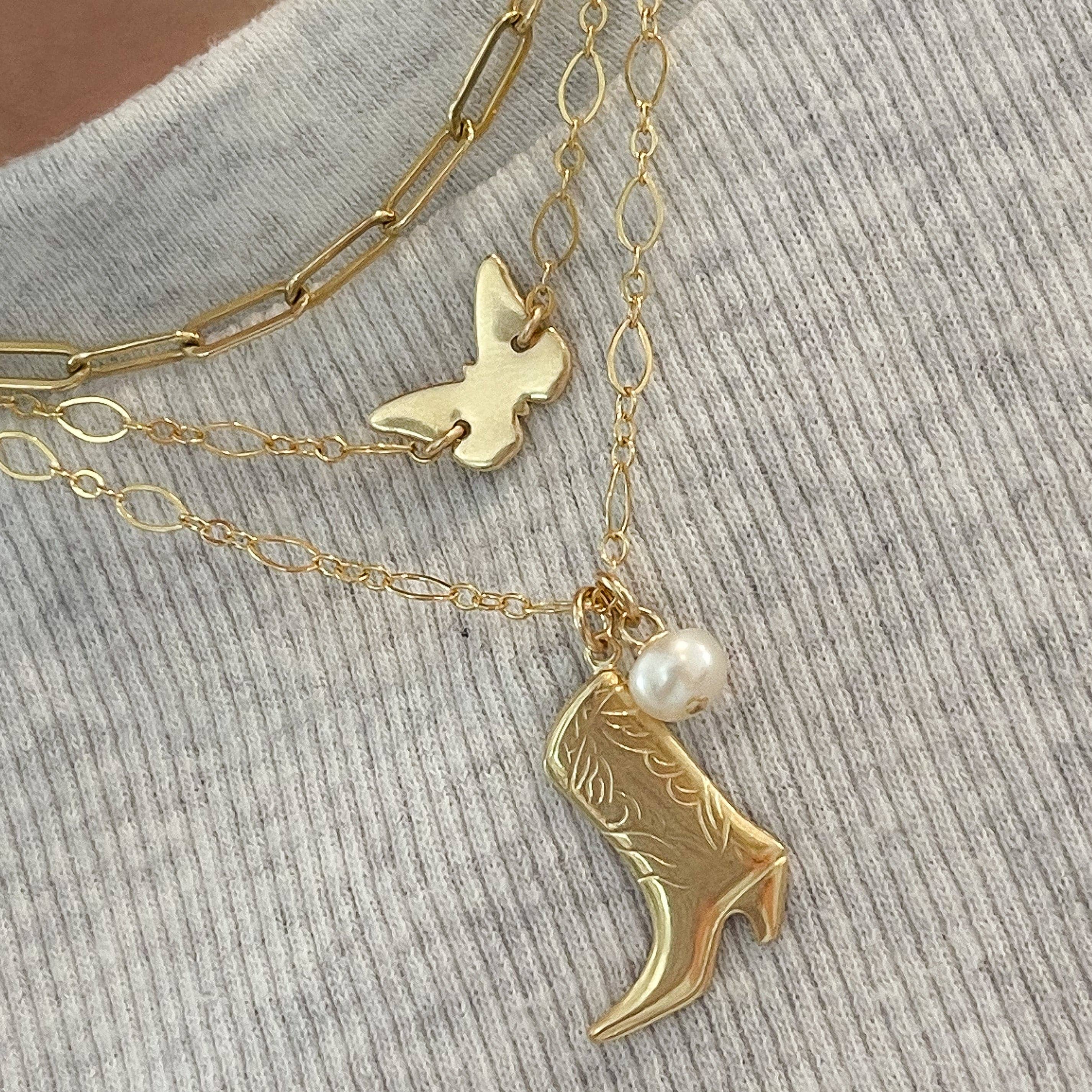 XO Hanalei – Großhandel Kette mit Anhänger/Charm – Coastal Cowgirl Halskette — Halskette mit 14-karätiger Goldfüllung5