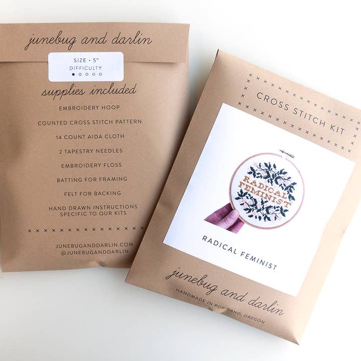 Junebug and Darlin - Wholesale Embroidery/Cross Stitch Supplies - Radical Feminist Kit