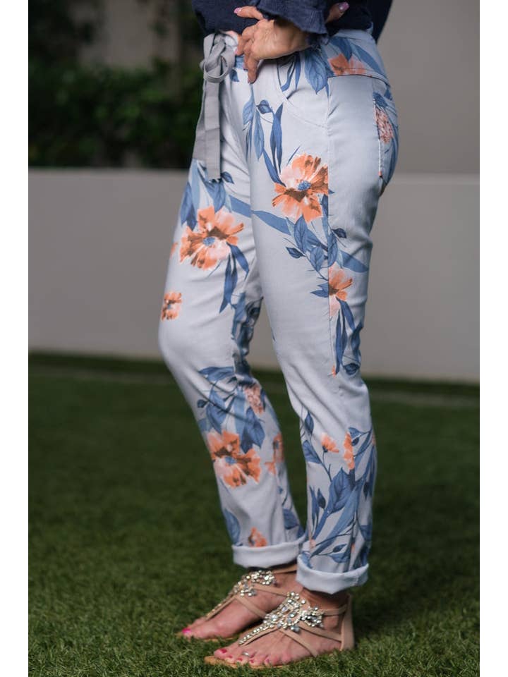 TINA Stephens Italy/Tees By Tina - Wholesale Pants - Women's - Roseann Floral Print Pant (PL710F)