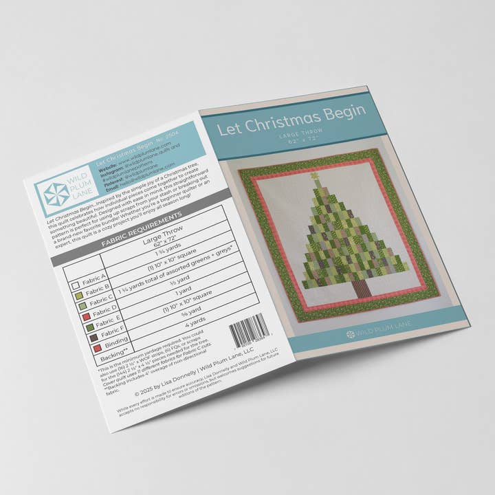 Wild Plum Lane - Wholesale Craft Sewing Kit - Let Christmas Begin Quilt Pattern - Printed2