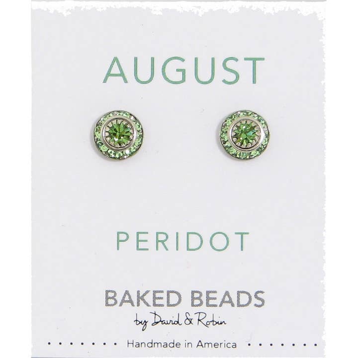 Baked Beads - Wholesale Stud/Post Earrings - Crystal Disc Birthstone7