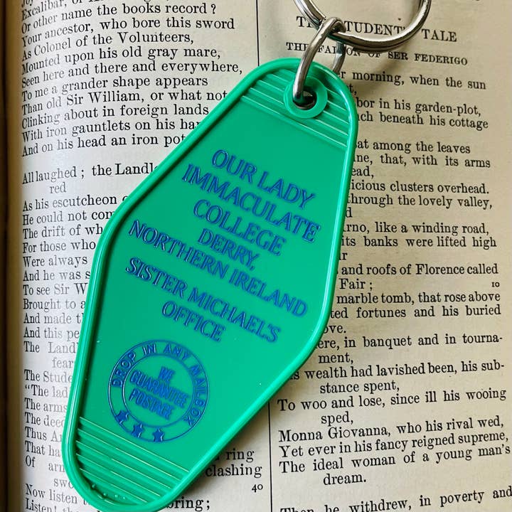 The 3 Sisters Design Co. - Wholesale Keychain - Unisex - Motel Key Fob - Our Lady Immaculate College (Derry Girls)
