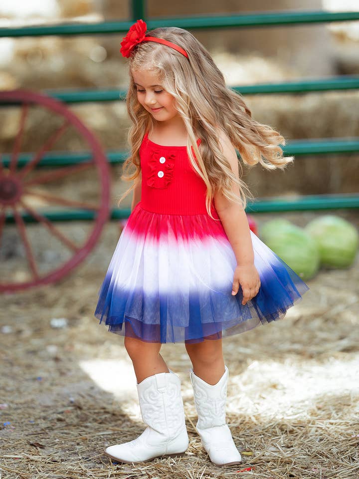 Red Firecracker Tutu Tulle Dress for wholesale on Faire