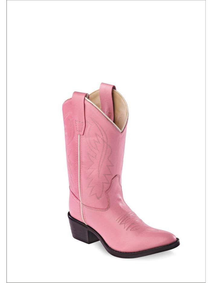 Old West Children's Pink Narrow J Toe Boot for wholesale on Faire