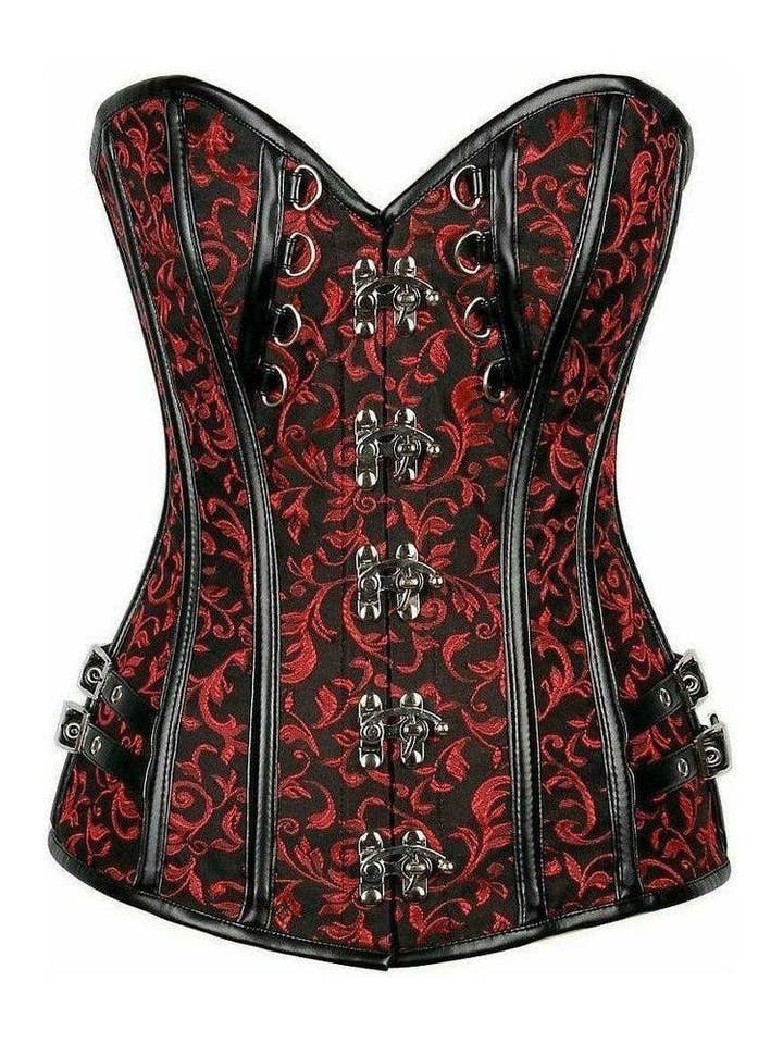 Daisy Corsets - Wholesale Corset - Women's - Top Drawer Brocade & Faux Leather Steel Boned Corset