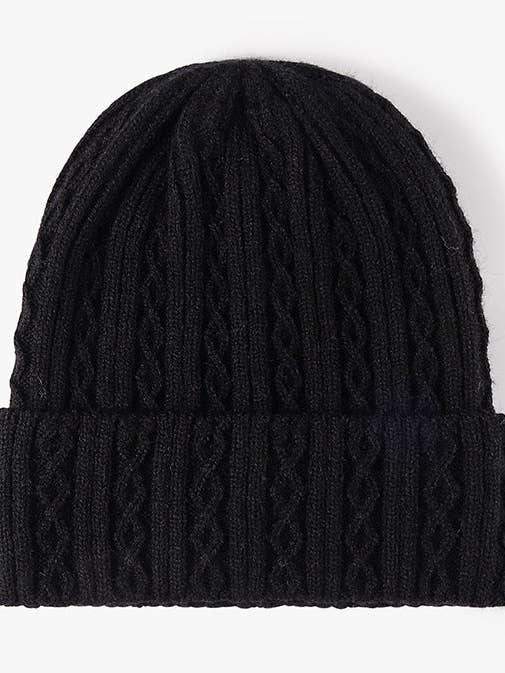 Gorro Ajustado de Punto Retorcido de Color Sólido DPKB3003 para venta al por mayor de Dipped Shop