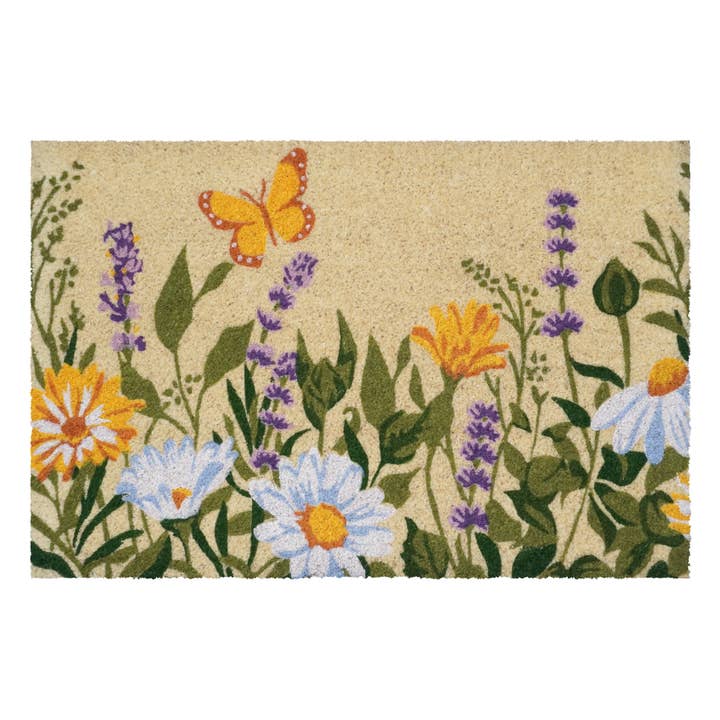 Calloway Mills - Wholesale Door Mat - Butterfly Garden 100% Coir Doormat