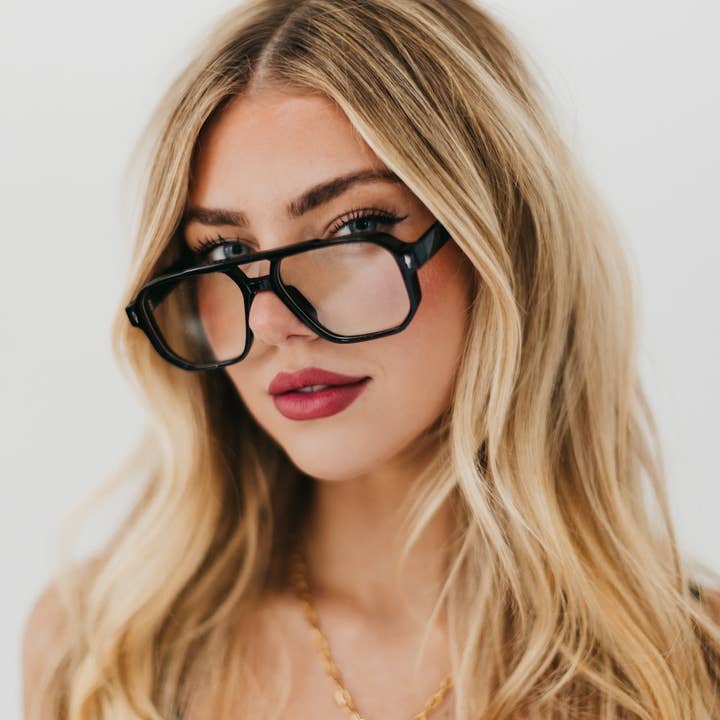 Pretty Simple - Wholesale Eyeglasses - Women's - Black Retro Blue Light Glasses