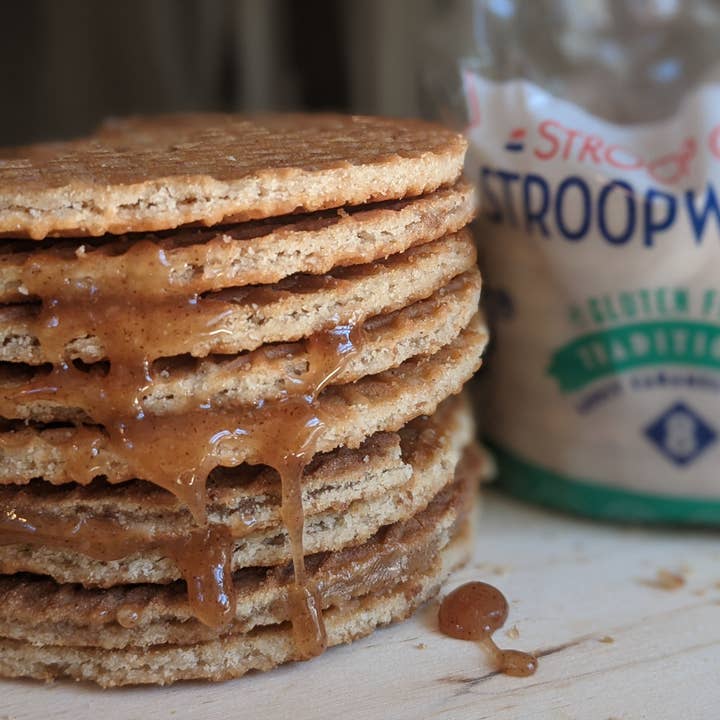 Stroop Club – Großhandel Cookie – **Nicht vegan**Glutenfreie Bio-Stroopwafel mit Karamell 8er-Pack