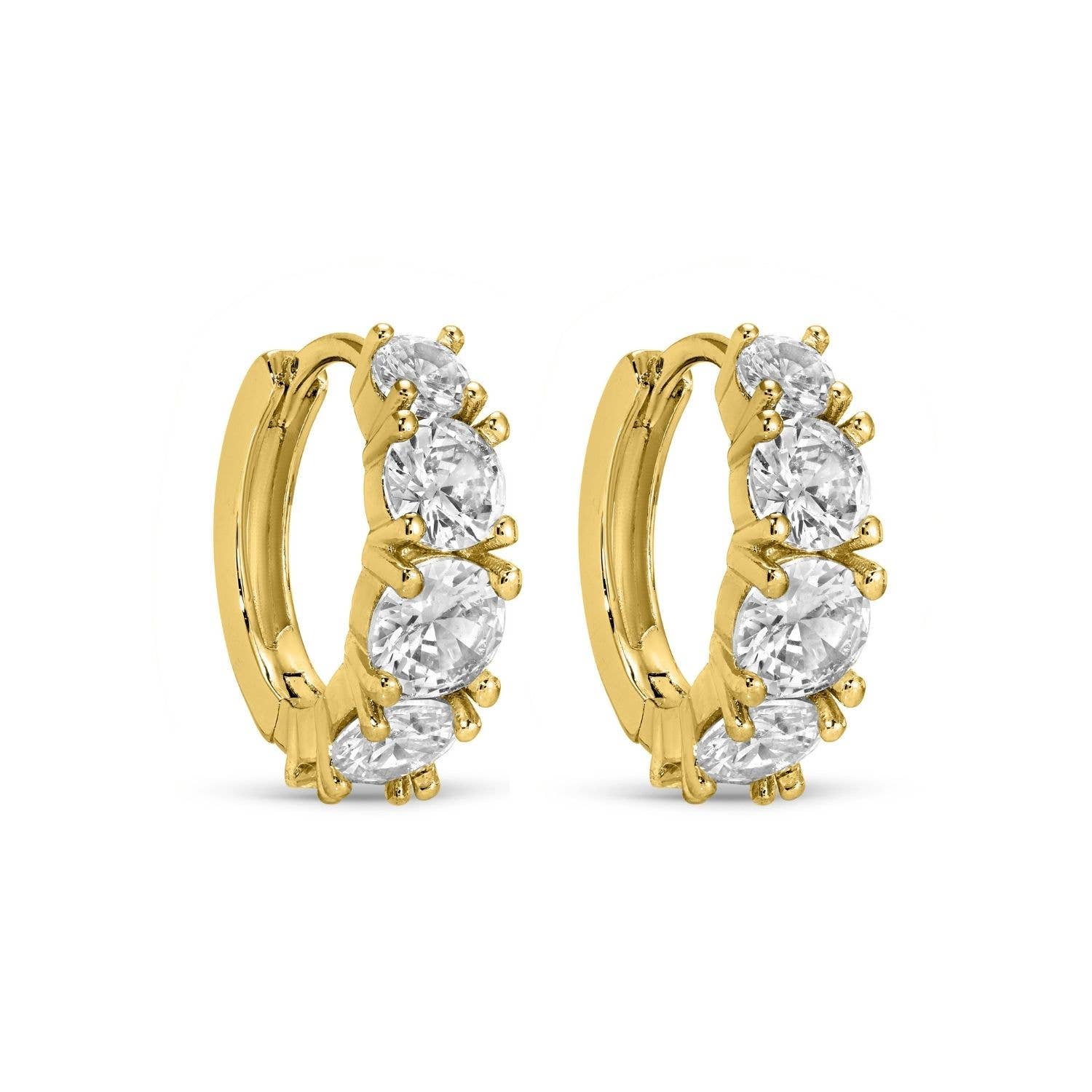 Splendid Iris - Wholesale Huggie Earrings - Large Graduating CZ Huggies1