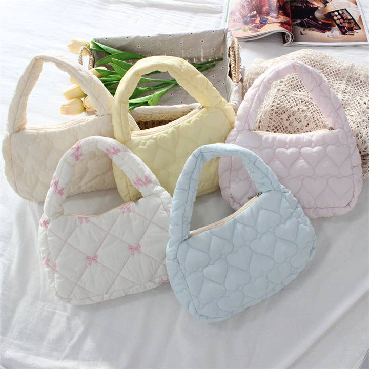 Tickled Teal - Wholesale Tote Bag - Women's - Quilted Heart Mini Tote Bag5