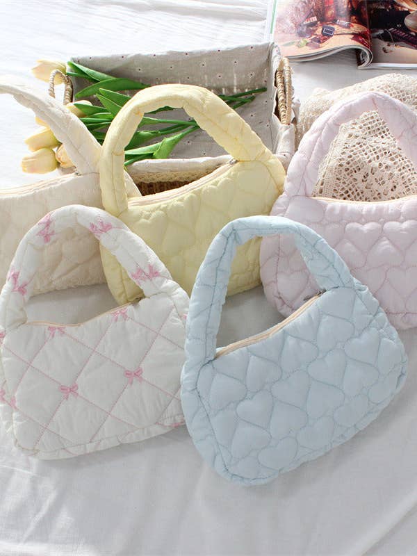 Quilted Heart Mini Tote Bag for wholesale by Tickled Teal