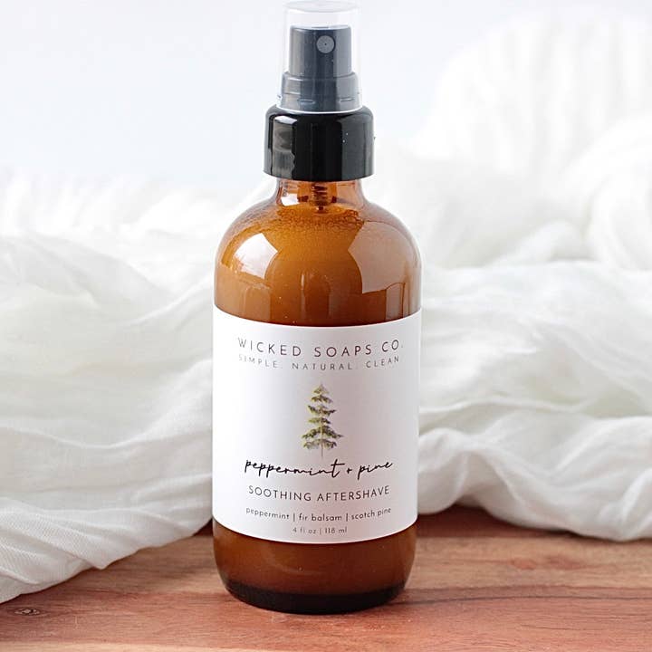 Loción relajante para después del afeitado Peppermint + Pine para venta al por mayor de Wicked Soaps Co.