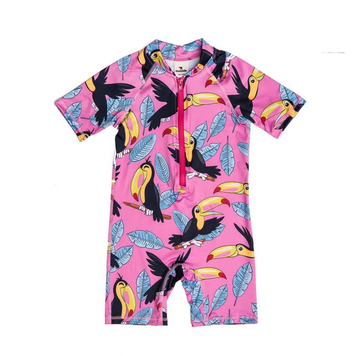 SWIM OVERALL UPF50+ PINK TOUCAN for wholesale by Mullido