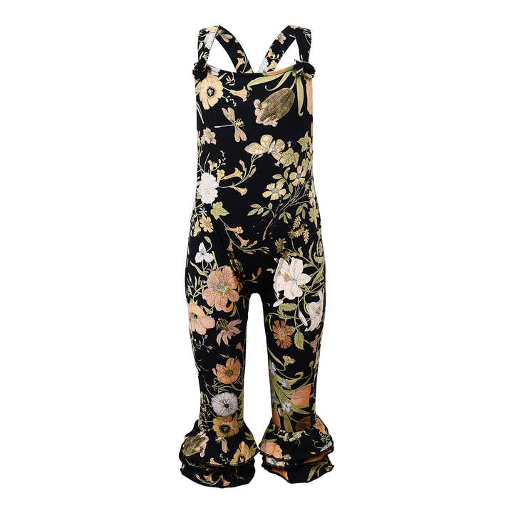 Black Wild Flower Overalls for wholesale by Arthur Ave