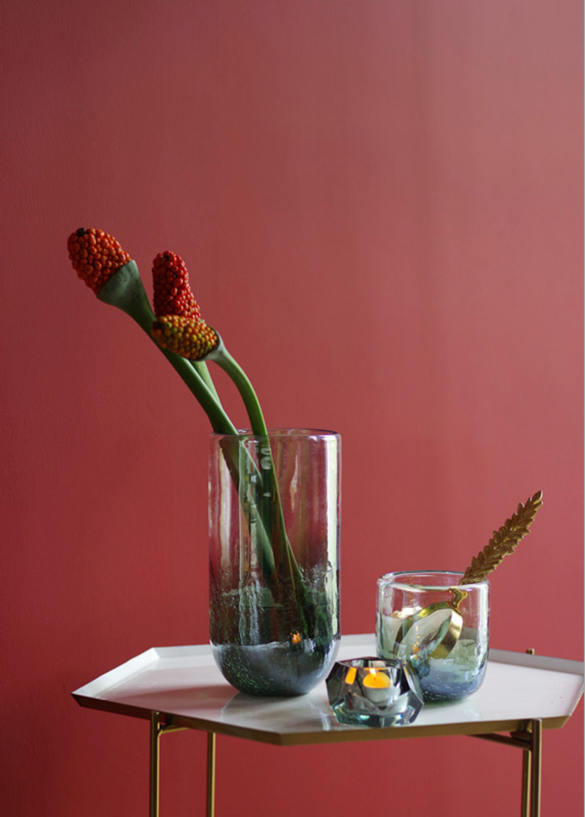 Noah Decoration – wholesale Vas – Gradientglasvas med issprickor, cylindrisk form9