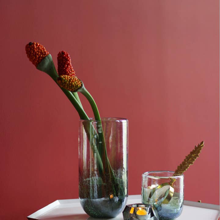 Noah Decoration - Wholesale Vase - Gradient Ice Crack cylinder glass vase9