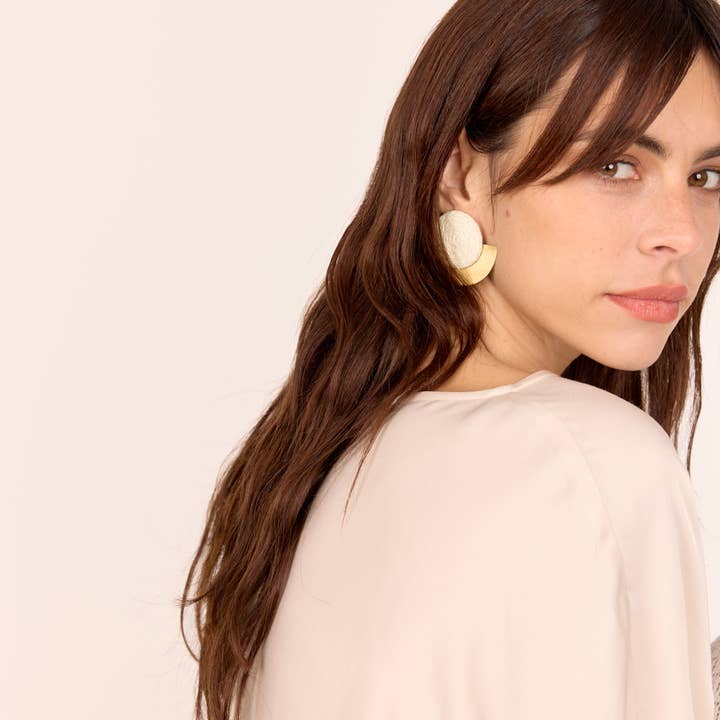 Maradji - Wholesale Dangle Earrings - FARAH RAFFIA AND STEEL EARRING7