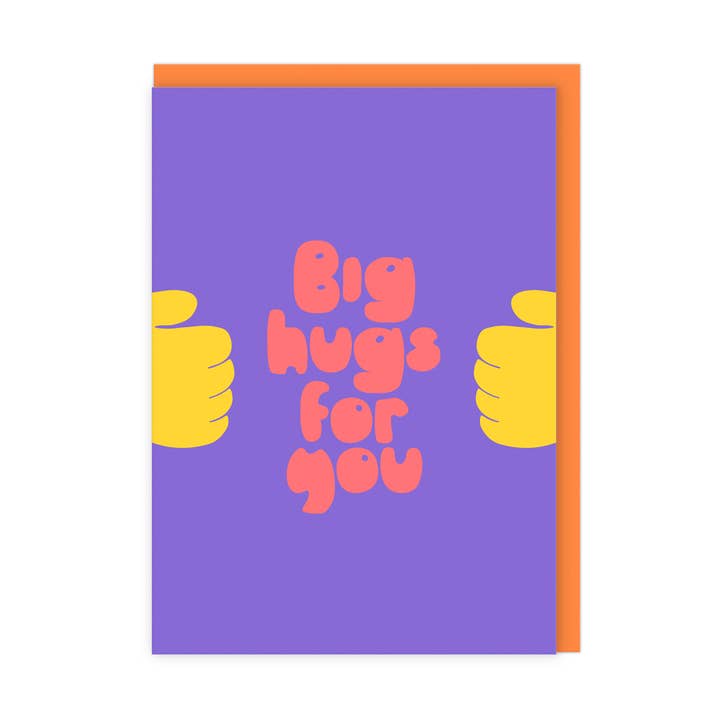 Big Hugs For You | Bright & Comforting Support Card for wholesale by LoveLossDiscoballs