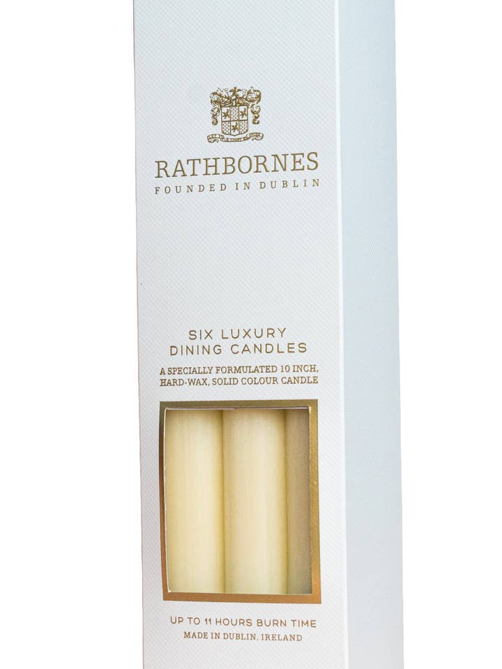 Velas de Cera Marfil para Cena - Paquete de 6 (Sin Aroma) para venta al por mayor de Rathbornes 1488