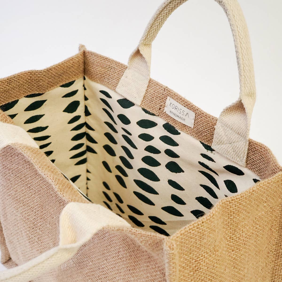 KORISSA - Vendita all'ingrosso Buste regalo - Borsa in Tela di Iuta Fatta a Mano • Borsa in Tela • Borsa Regalo con Pompom (S)2