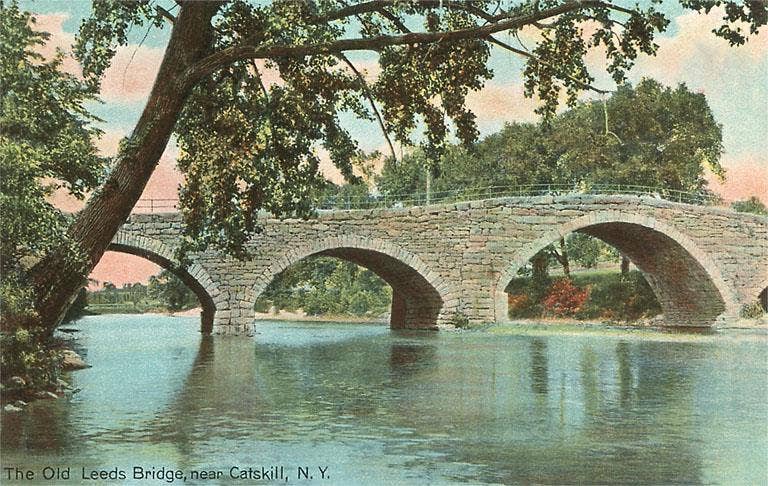 Found Image Press – wholesale Magnet – Magnet NS-83 Old Leeds Bridge, Catskill, New York0