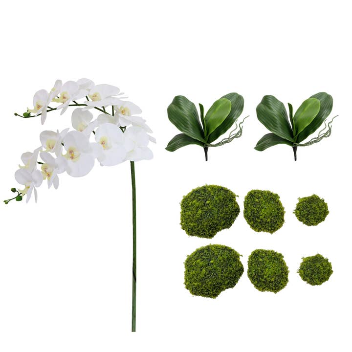 Angel Isabella – wholesale Konstgjorda blommor – Stort hantverksuppsättningsuppsättning-orkidé/mossa/lövverk