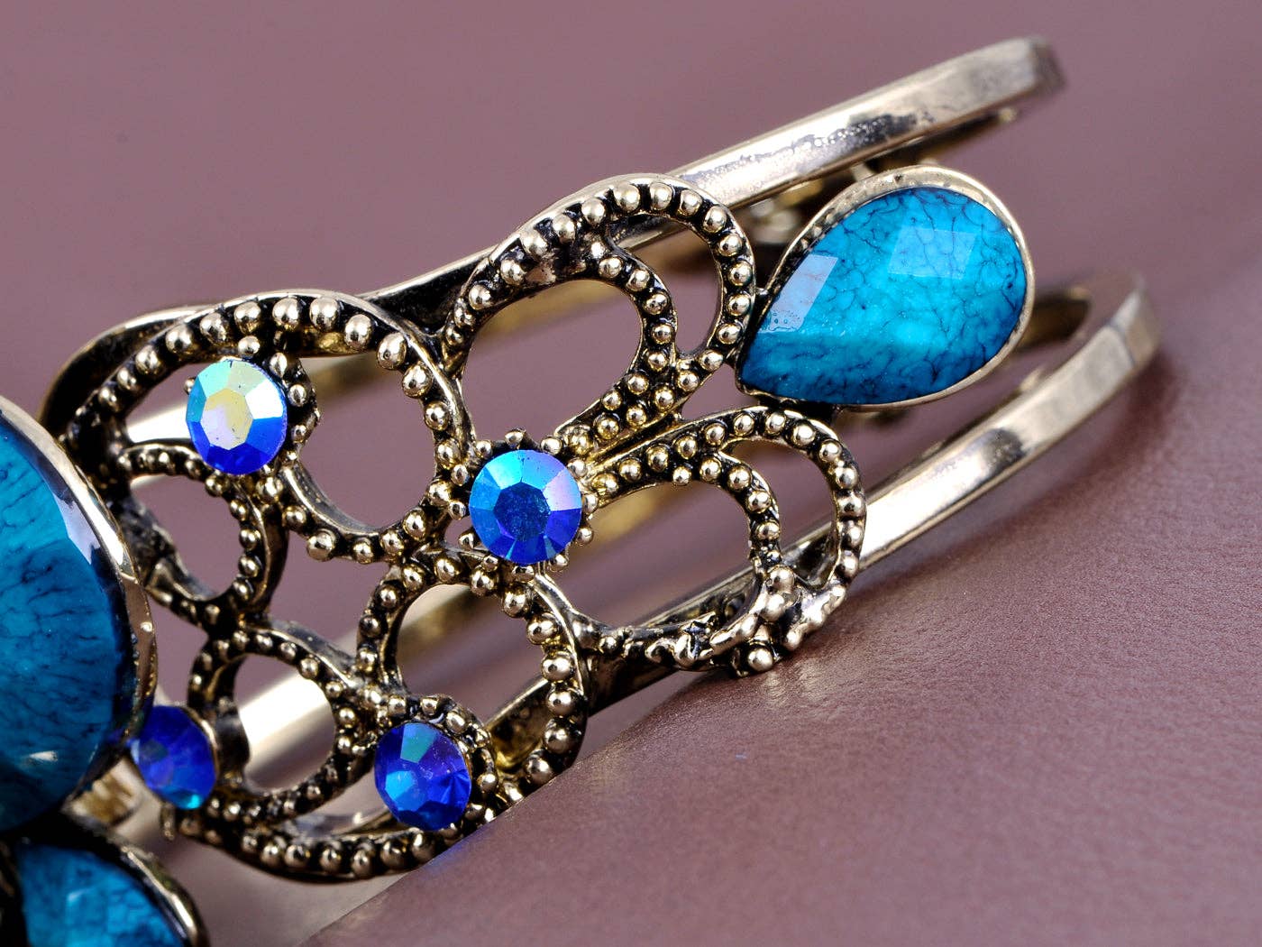 AK Brand - Wholesale Cuff Bracelet - Gold Floral Topaz Butterfly Dragonfly Cuff Bangle Bracelet14