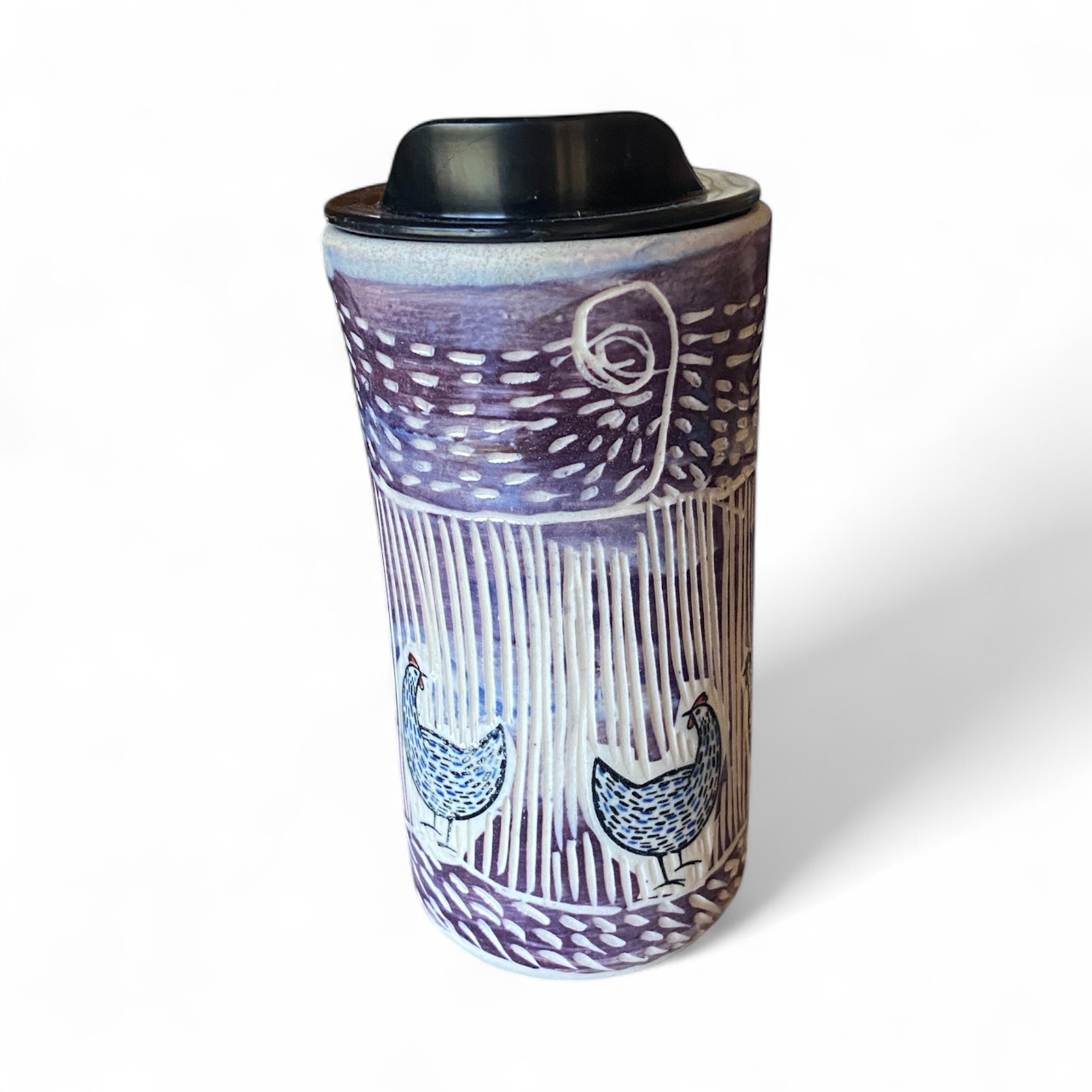 Pottery By Yvonne - Wholesale Insulated Mug/Tumbler - Handmade Sgraffito Animal Travel Mugs – 16 oz Ceramic Coffee1