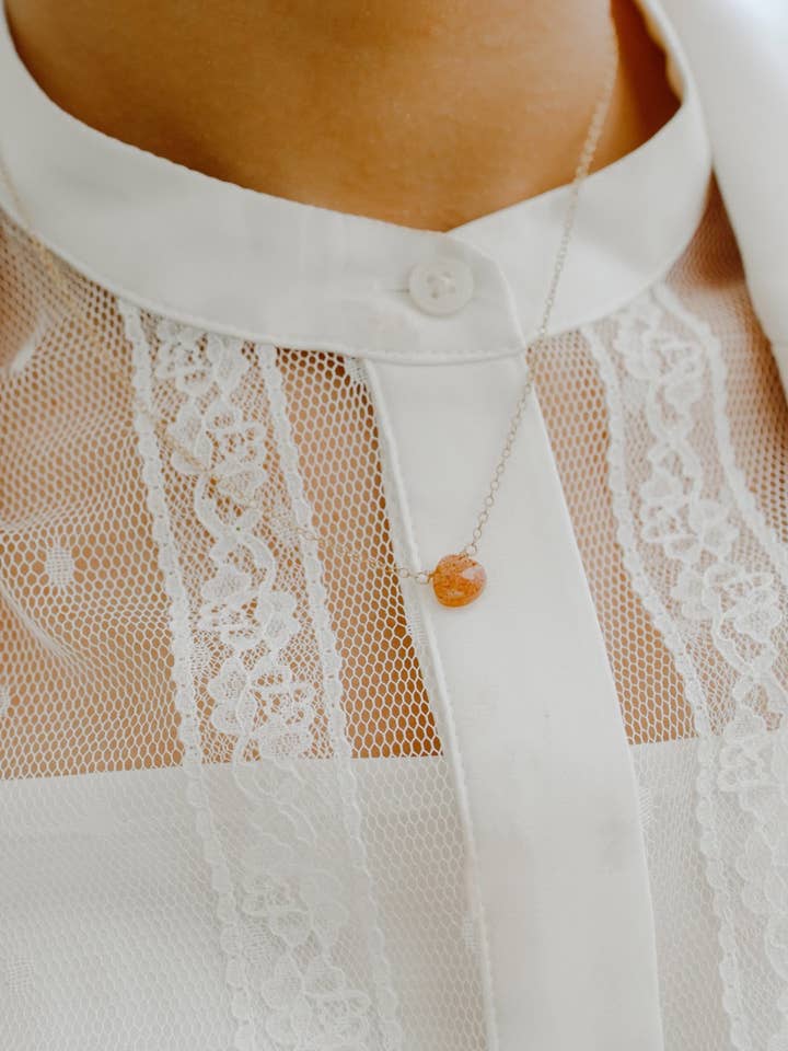 Sunstone Gemstone Necklace for wholesale by Urban Gypsea Jewelry