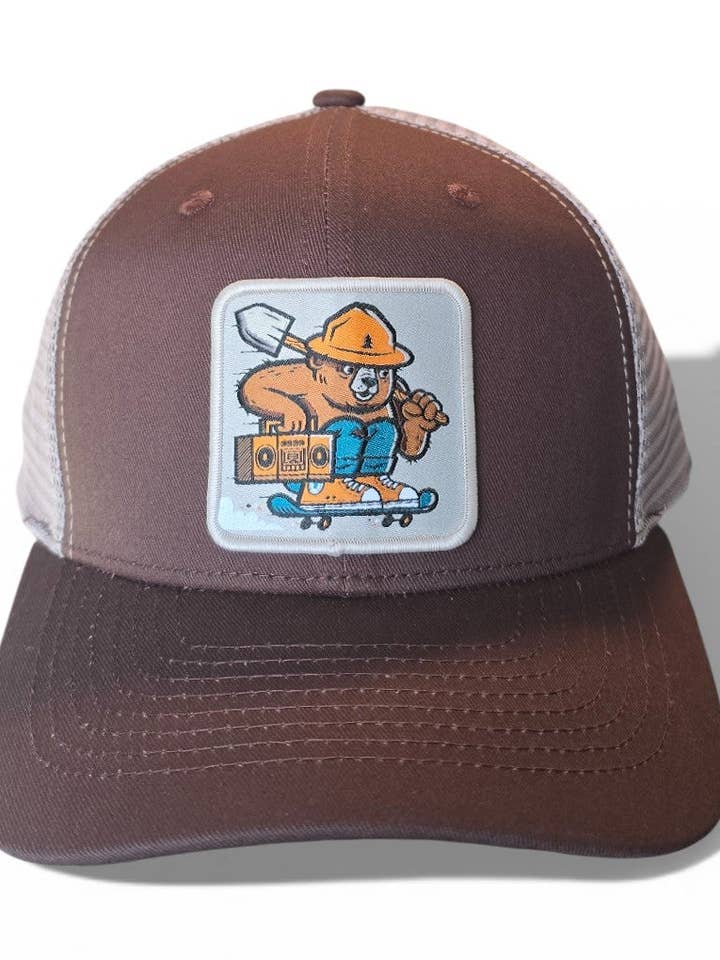 Officially Licensed Smokey Bear Trucker Hat Vintage Snapback Cap Adjustable for wholesale by Moove Headwear