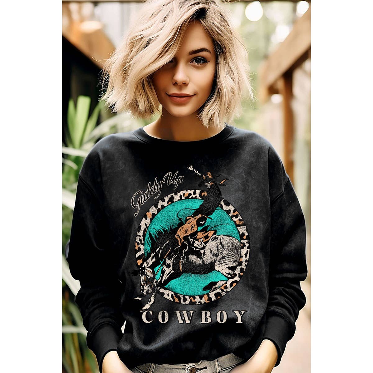 HRTandLUV – wholesale Sweatshirt – Women's – GIDDY UP COWBOY MINERAL GRAPHIC SWEATWHIRTS6