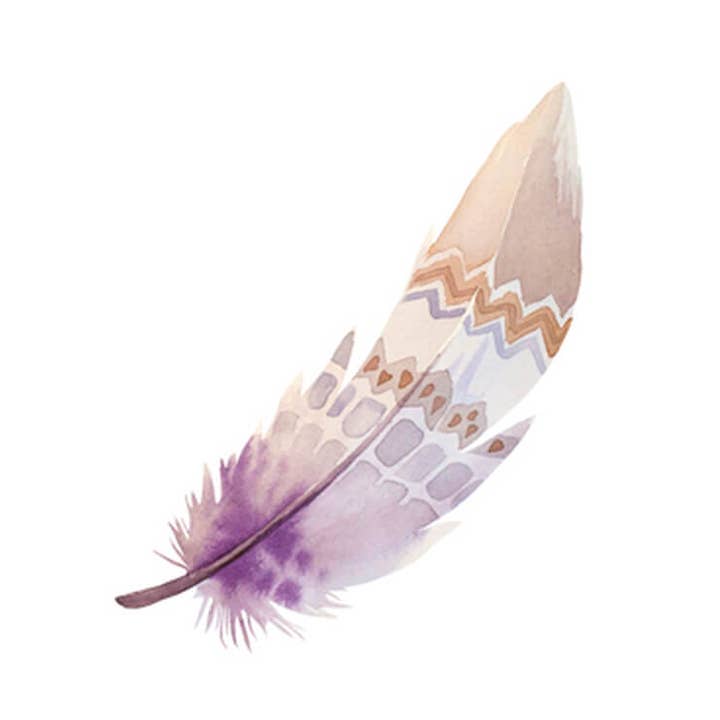 Beige indisk fjermidlertidig tatovering med lilla punkt for engroshandel hos Sioou