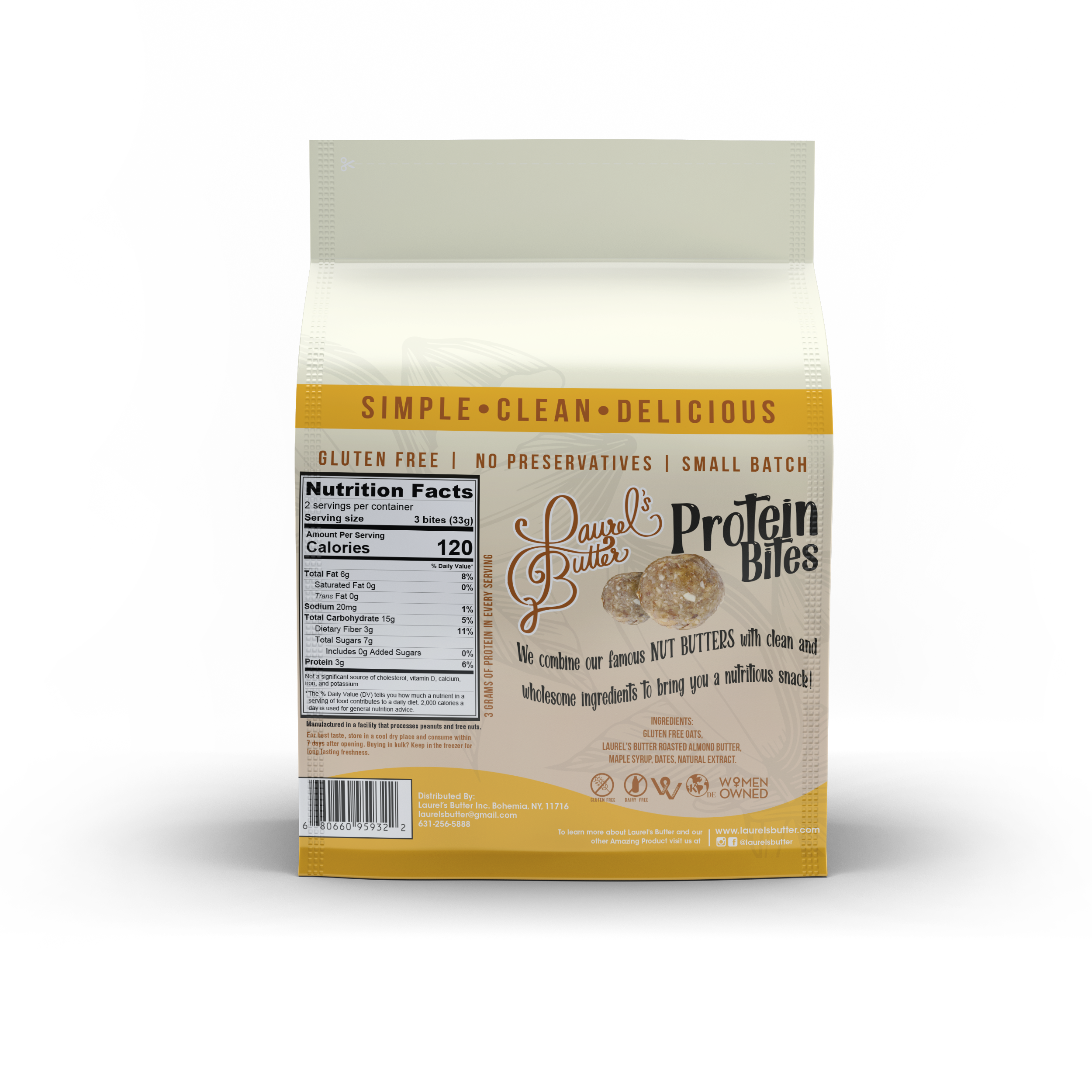 Laurel's Butter – wholesale Snack bar – Maple Almond Crunch Protein Bites1